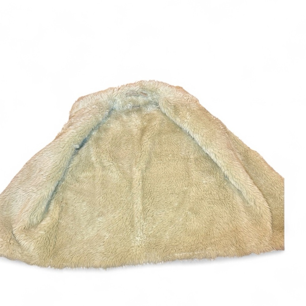 Vtg Penny Lane Ruff Hewn Fur Trimmed Suede-Leather  Shearling CoatVest Jacket  S - Picture 4 of 13